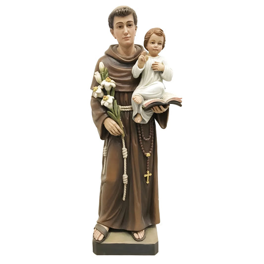 Saint Anthony of Padua in Fiberglass with the Child and the Blessing Gesture
