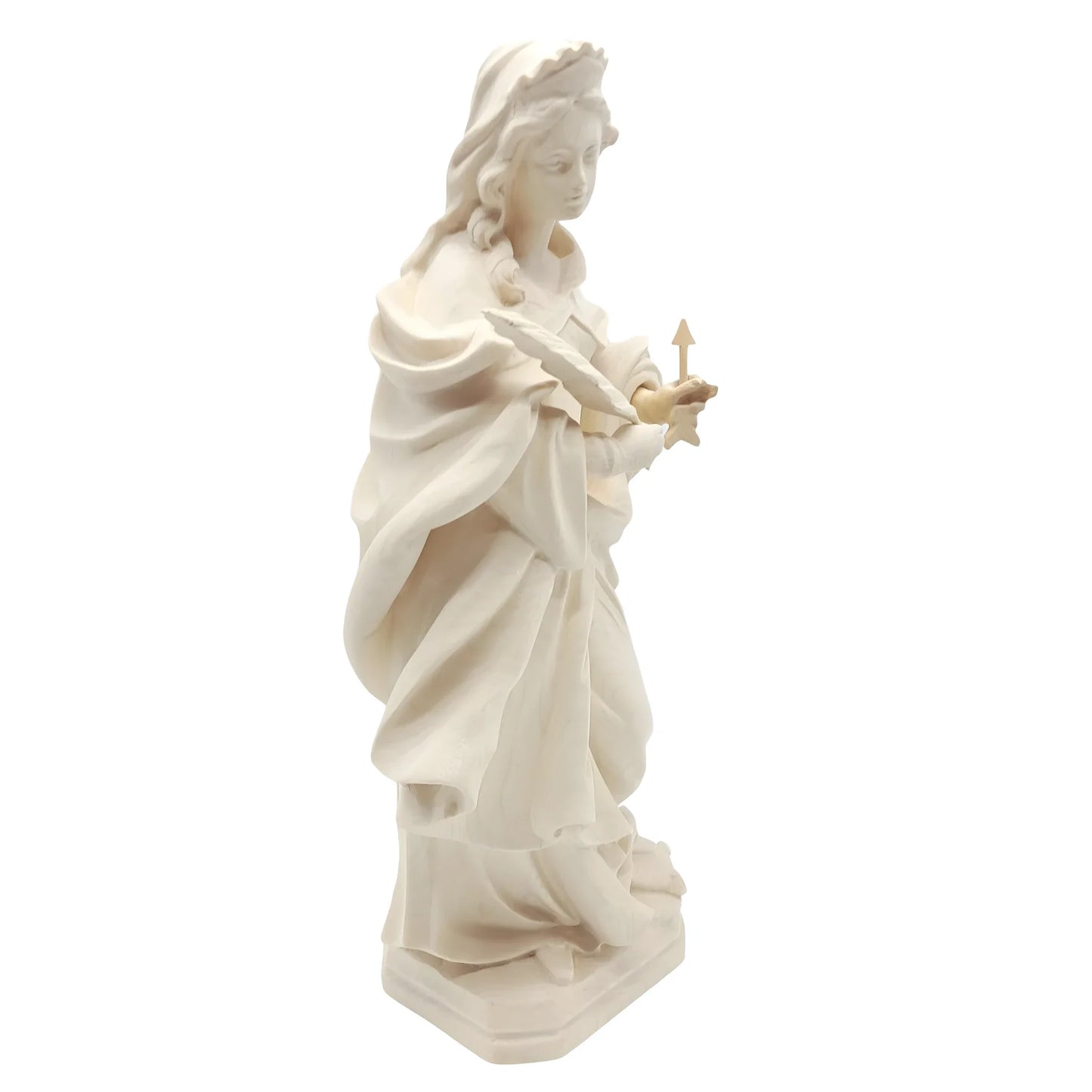 Saint Ursula Guide and Martyr, Hand-Carved Wood Statue from Val Gardena