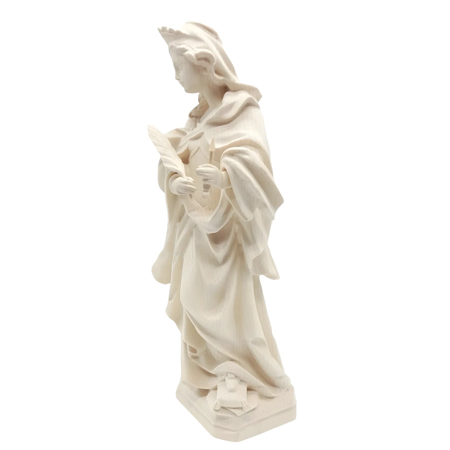 Saint Ursula Guide and Martyr, Hand-Carved Wood Statue from Val Gardena