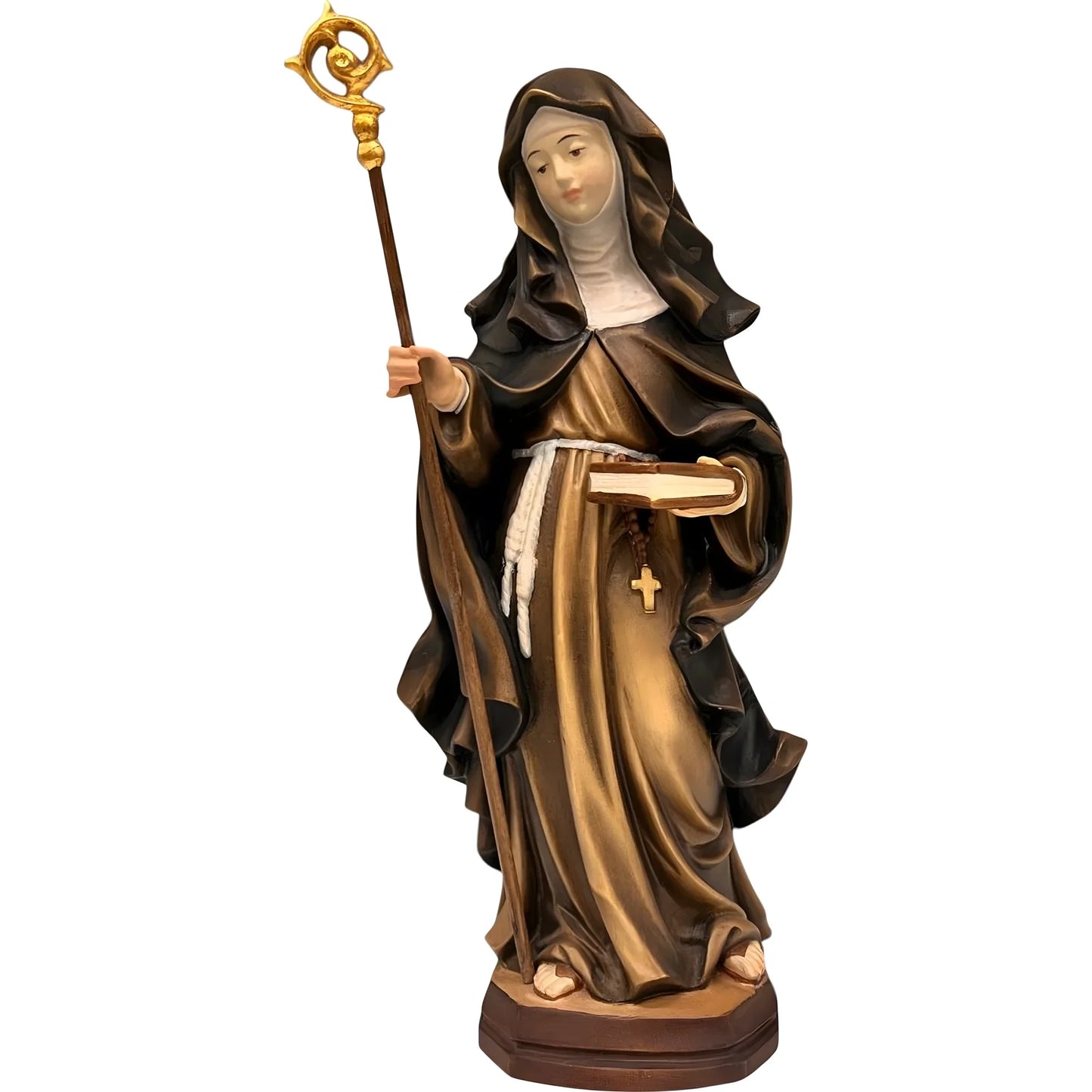 Saint Aldegundis of Maubeuge with Crozier and Book