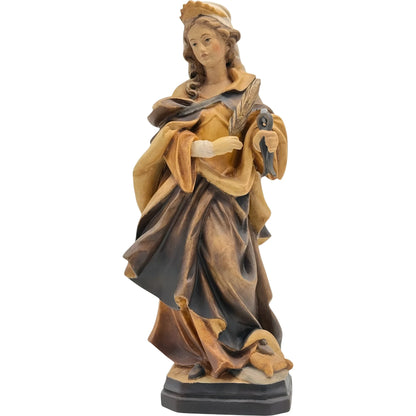 Saint Apollonia Carved Wood Statue, Patron Saint of Dentists