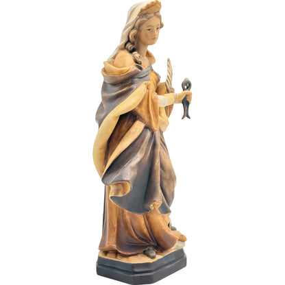 Saint Apollonia Carved Wood Statue, Patron Saint of Dentists