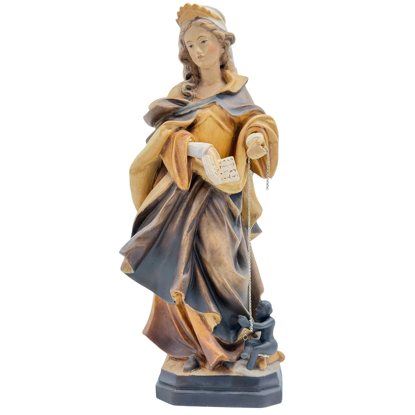 Saint Juliana Wooden Statue Val Gardena: Triumph over Evil