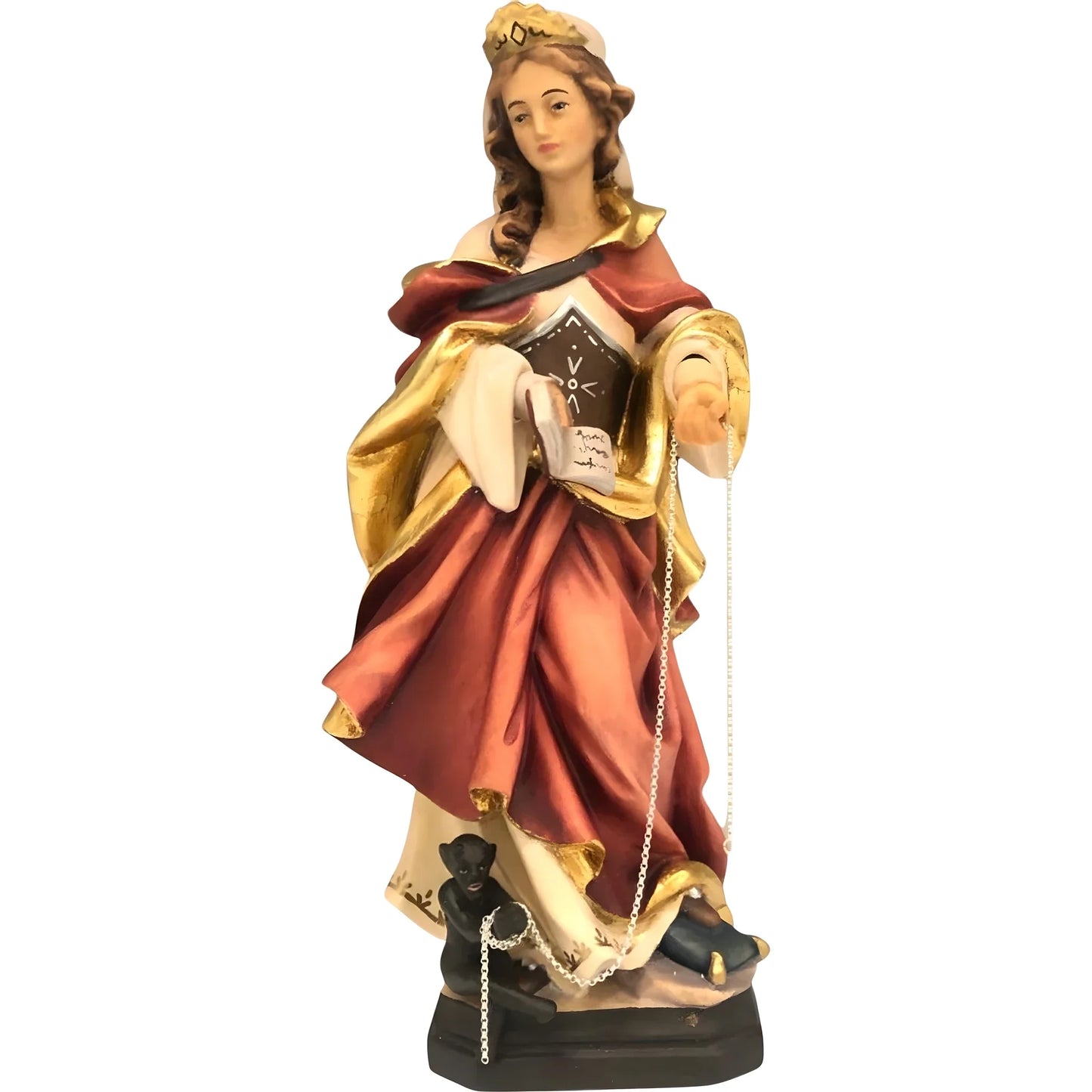 Saint Juliana Wooden Statue Val Gardena: Triumph over Evil