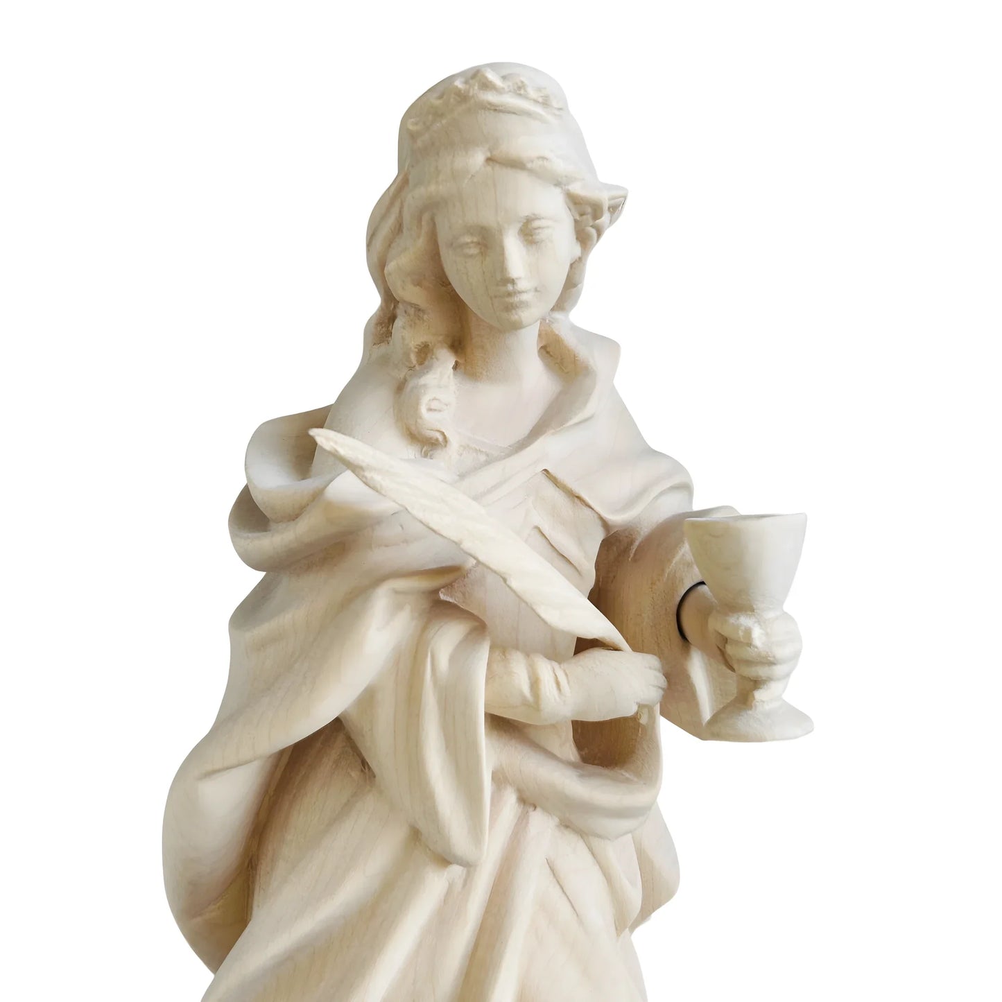 Saint Ottilia Hand-Carved Wood Statue