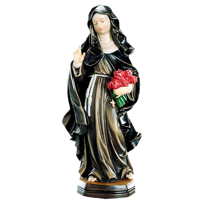 Saint Therese of Lisieux with Bouquet of Roses, Wood Carving from Val Gardena