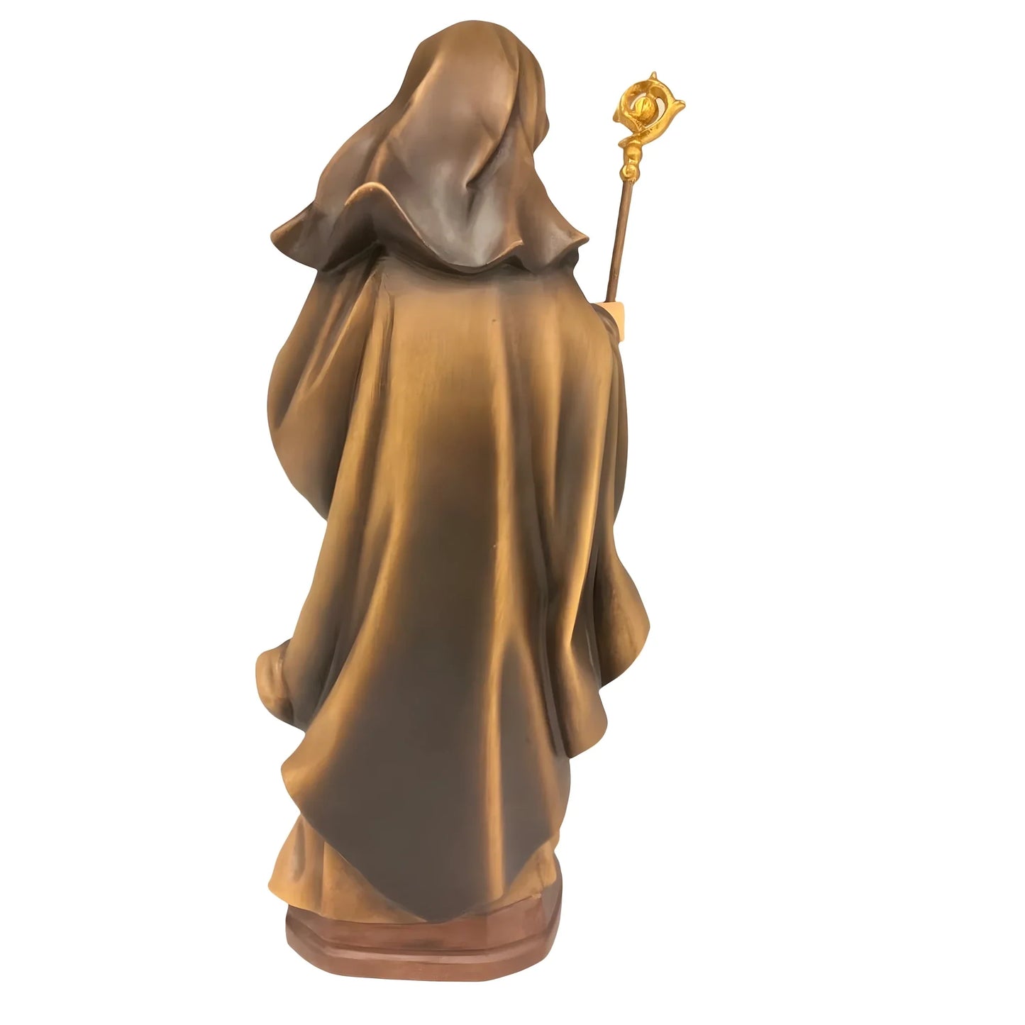 Saint Walburga Hand Carved Oil Painted Wood Statue Val Gardena