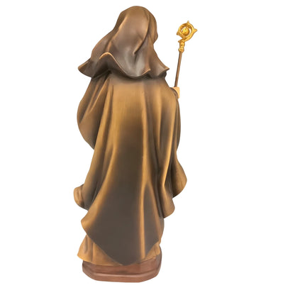 Saint Walburga Hand Carved Oil Painted Wood Statue Val Gardena
