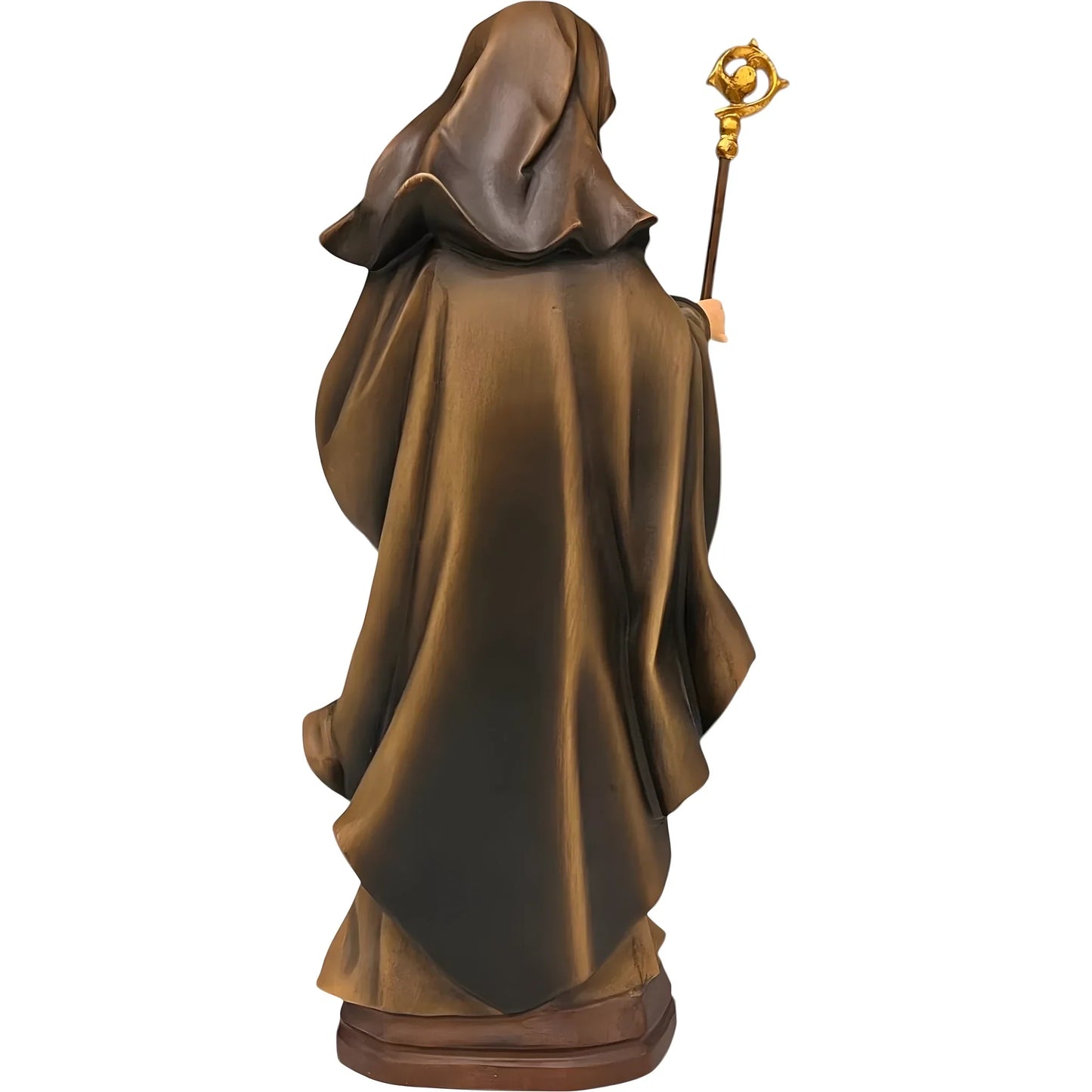Saint Valdetrude with Book in Wood – Artisanal Sculpture from Val Gardena