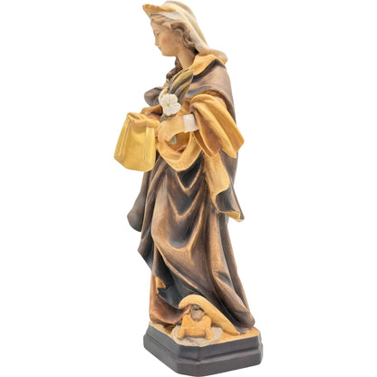 Saint Veronica Hand-Carved Wood Sculpture from Val Gardena
