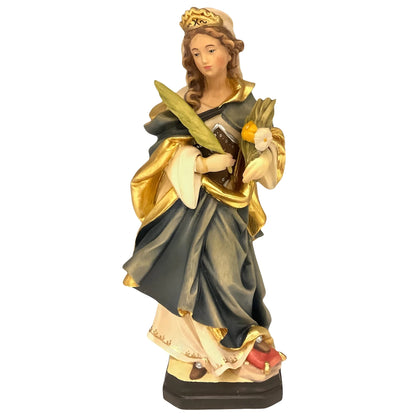 Saint Veronica Hand-Carved Wood Sculpture from Val Gardena