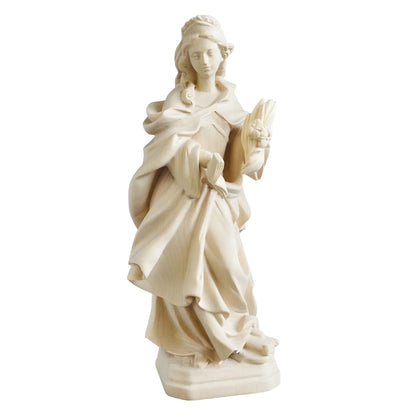 Saint Veronica Hand-Carved Wood Sculpture from Val Gardena