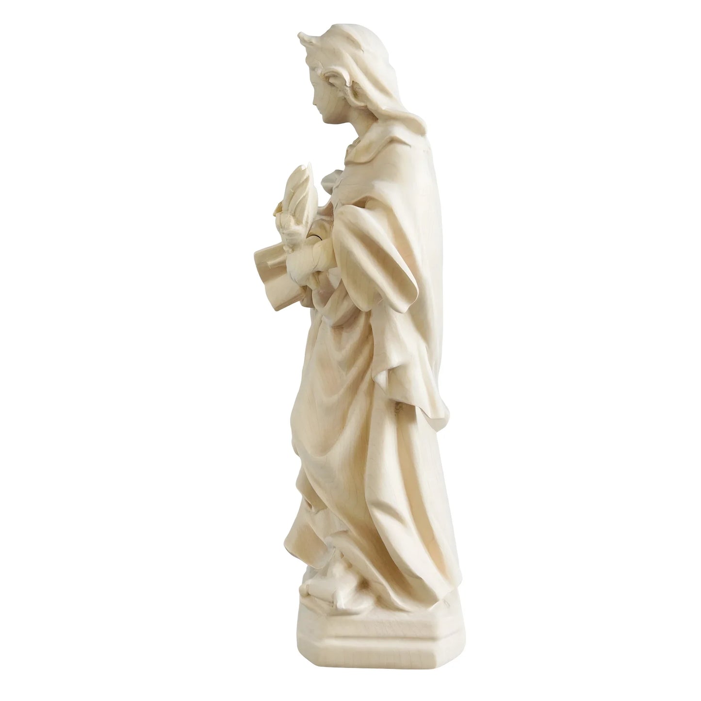 Saint Veronica Hand-Carved Wood Sculpture from Val Gardena
