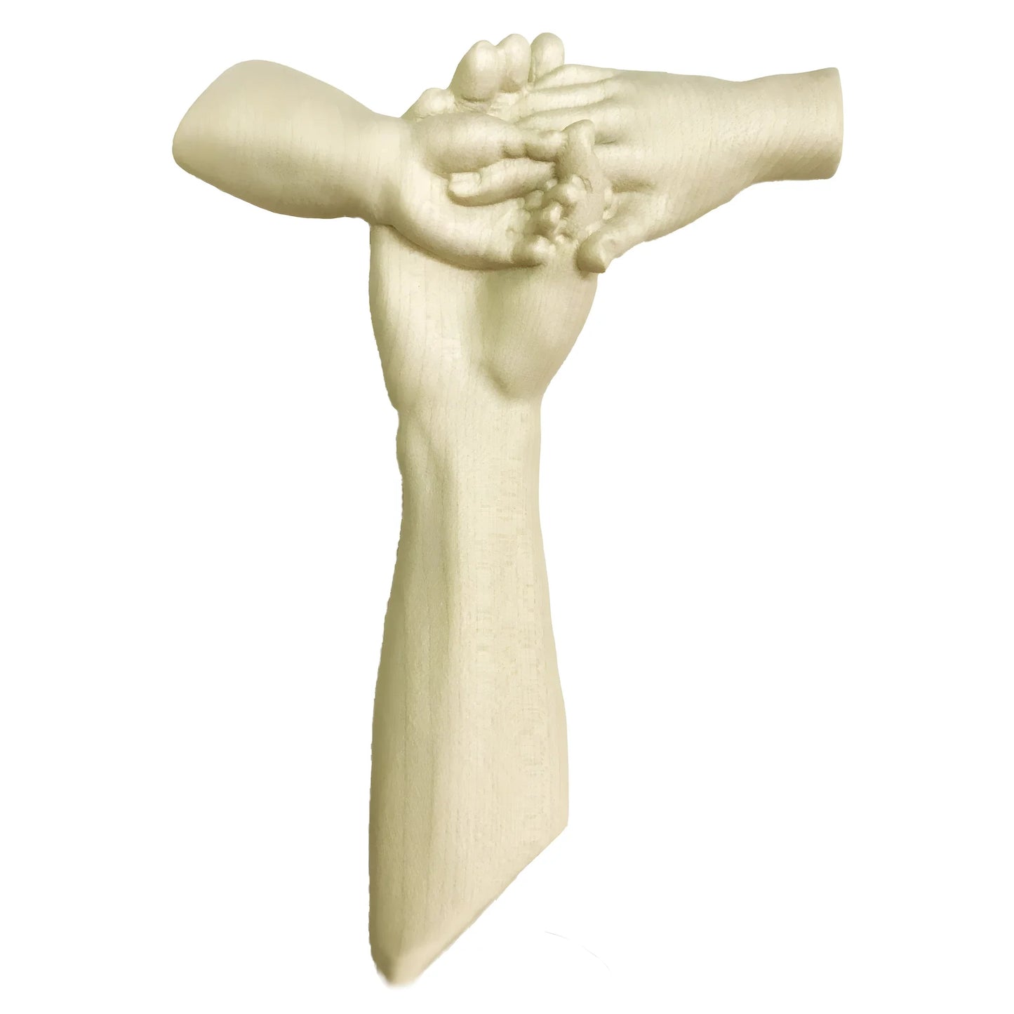 Handcrafted Wooden Sculpture Intertwined Hands - Symbol of Peace and Unity