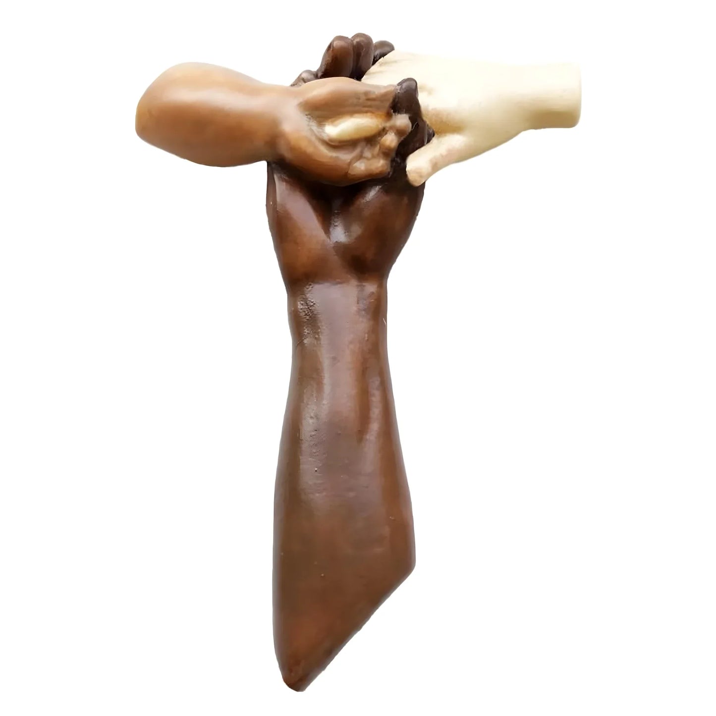 Handcrafted Wooden Sculpture Intertwined Hands - Symbol of Peace and Unity