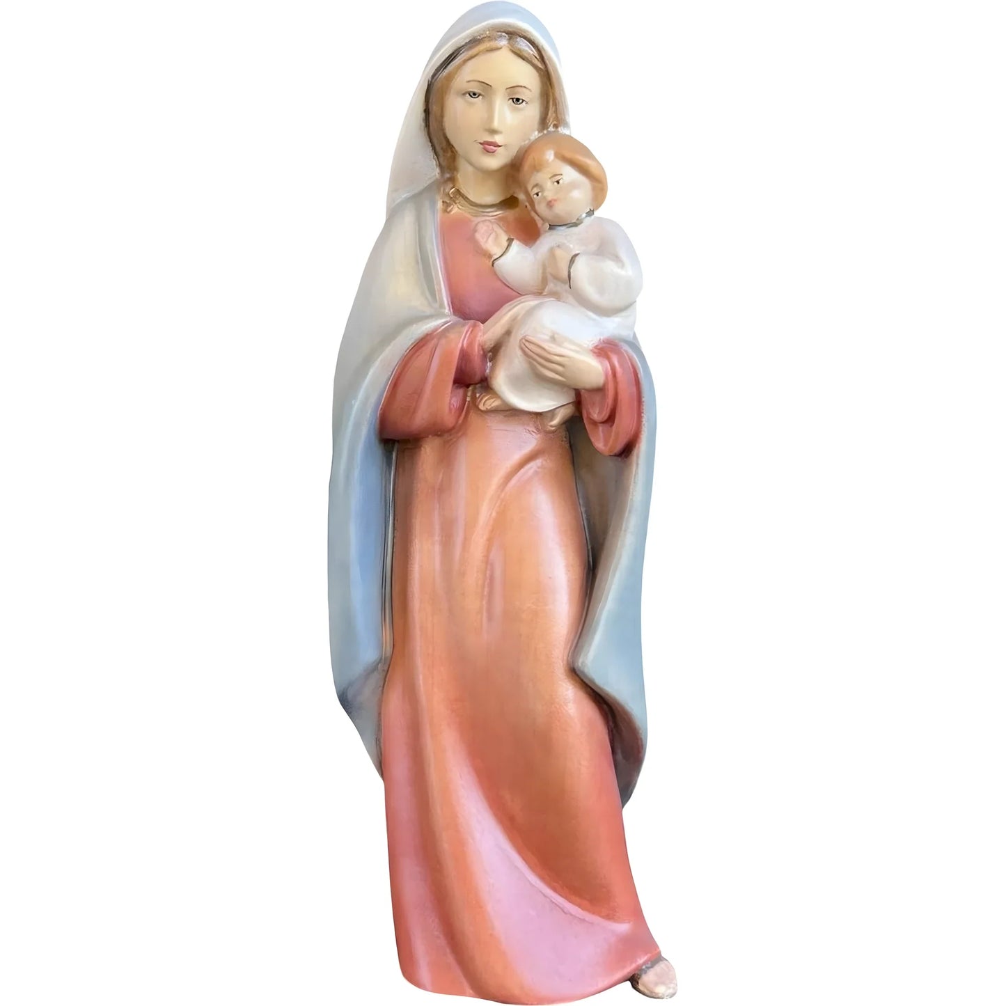 Modern Madonna and Child Sculpture in Maple and Lime wood Val Gardena