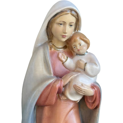 Modern Madonna and Child Sculpture in Maple and Lime wood Val Gardena