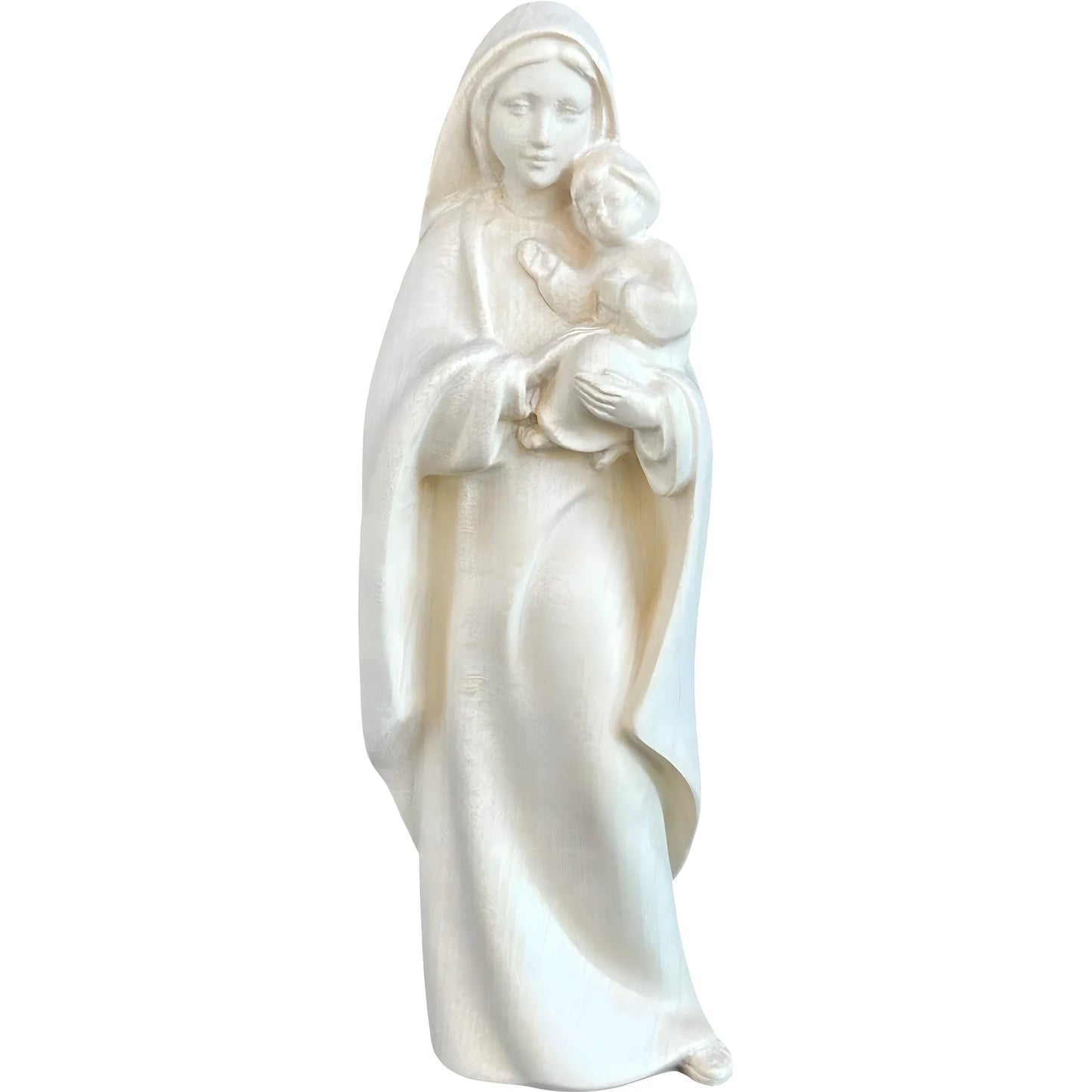 Modern Madonna and Child Sculpture in Maple and Lime wood Val Gardena