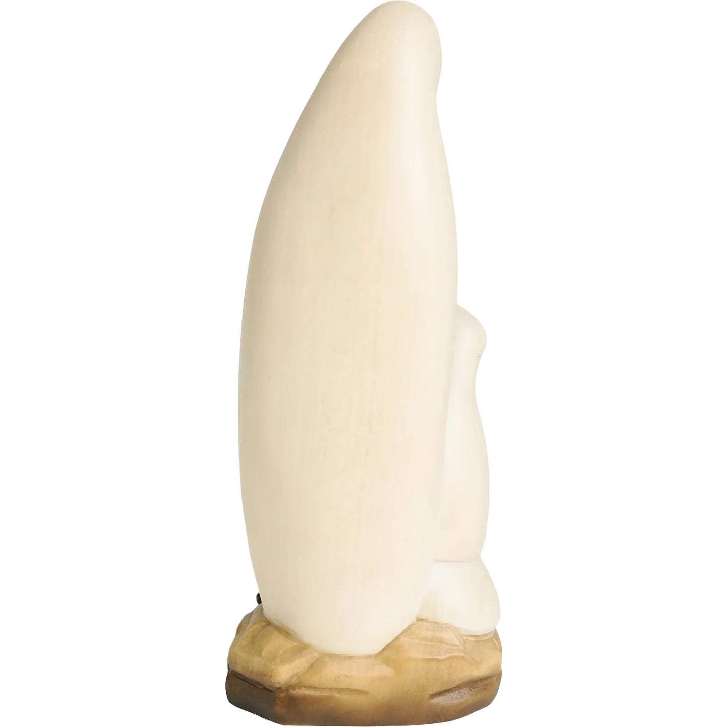 Lourdes Madonna Sculpture with Bernadette in Hand-Carved Val Gardena Wood