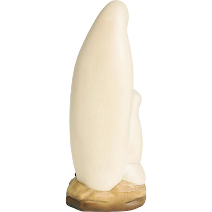 Lourdes Madonna Sculpture with Bernadette in Hand-Carved Val Gardena Wood