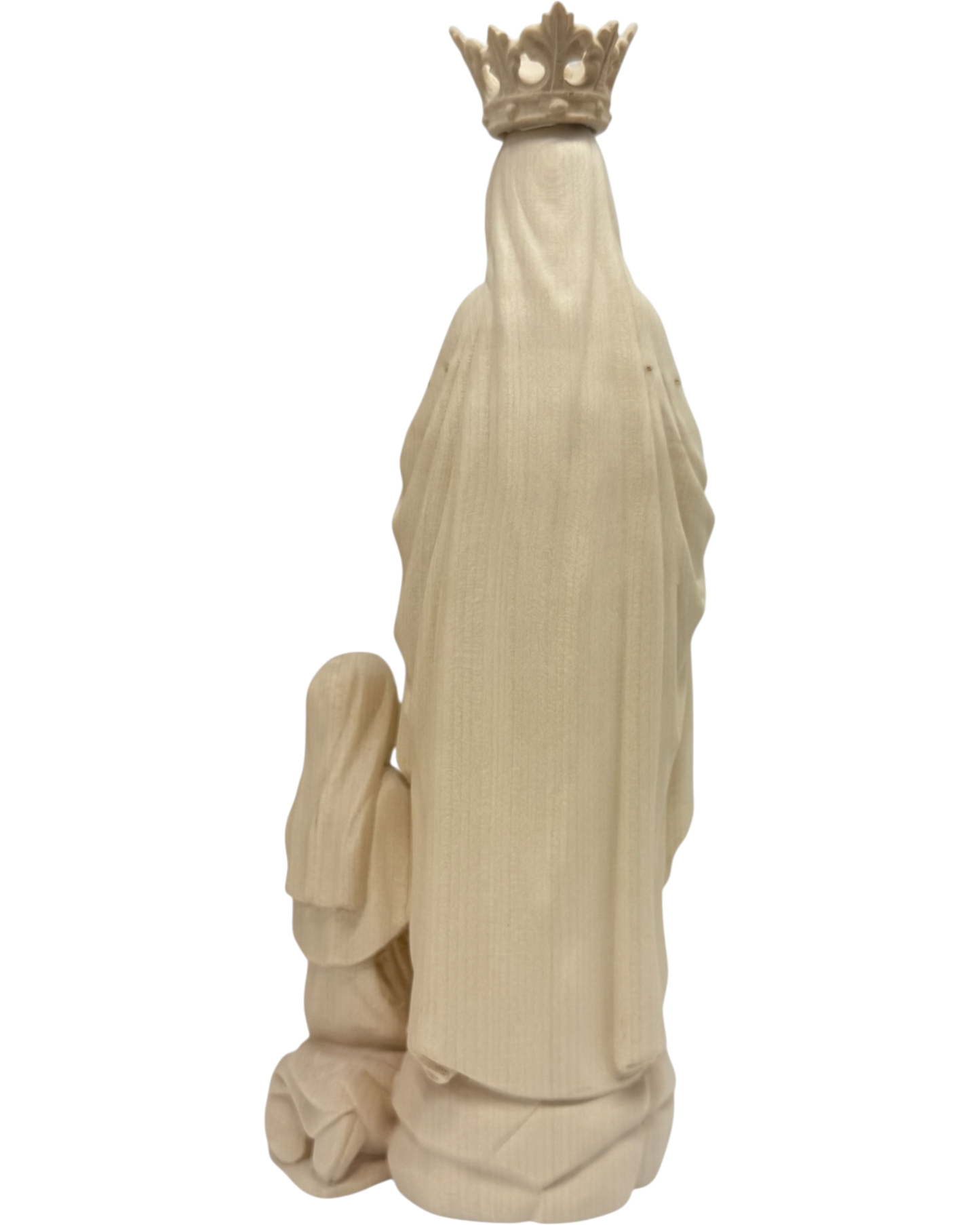 Sculpture Our Lady of Lourdes and Bernadette in Val Gardena Wood
