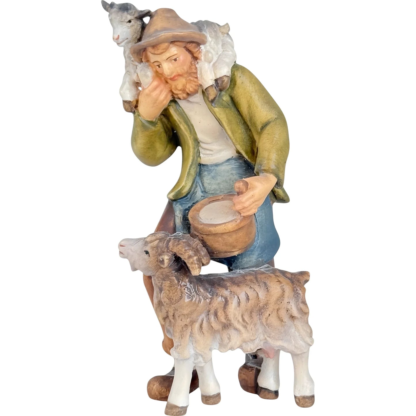 Shepherd with Goat and Kid - Maple Wood