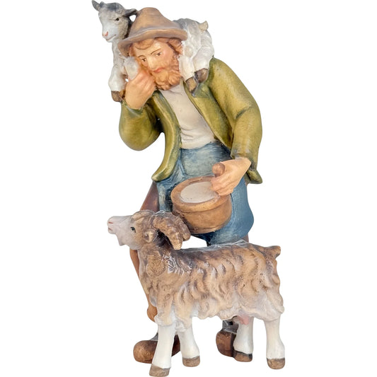 Shepherd with Goat and Kid - Maple Wood