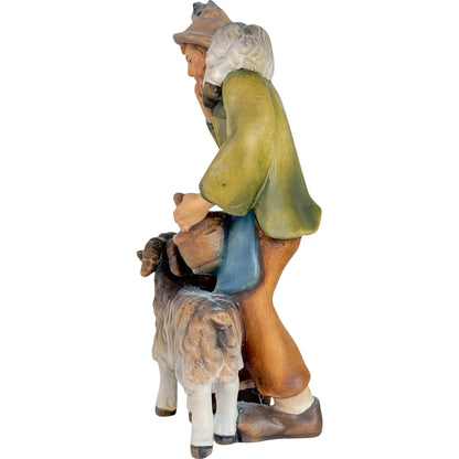 Shepherd with Goat and Kid - Maple Wood