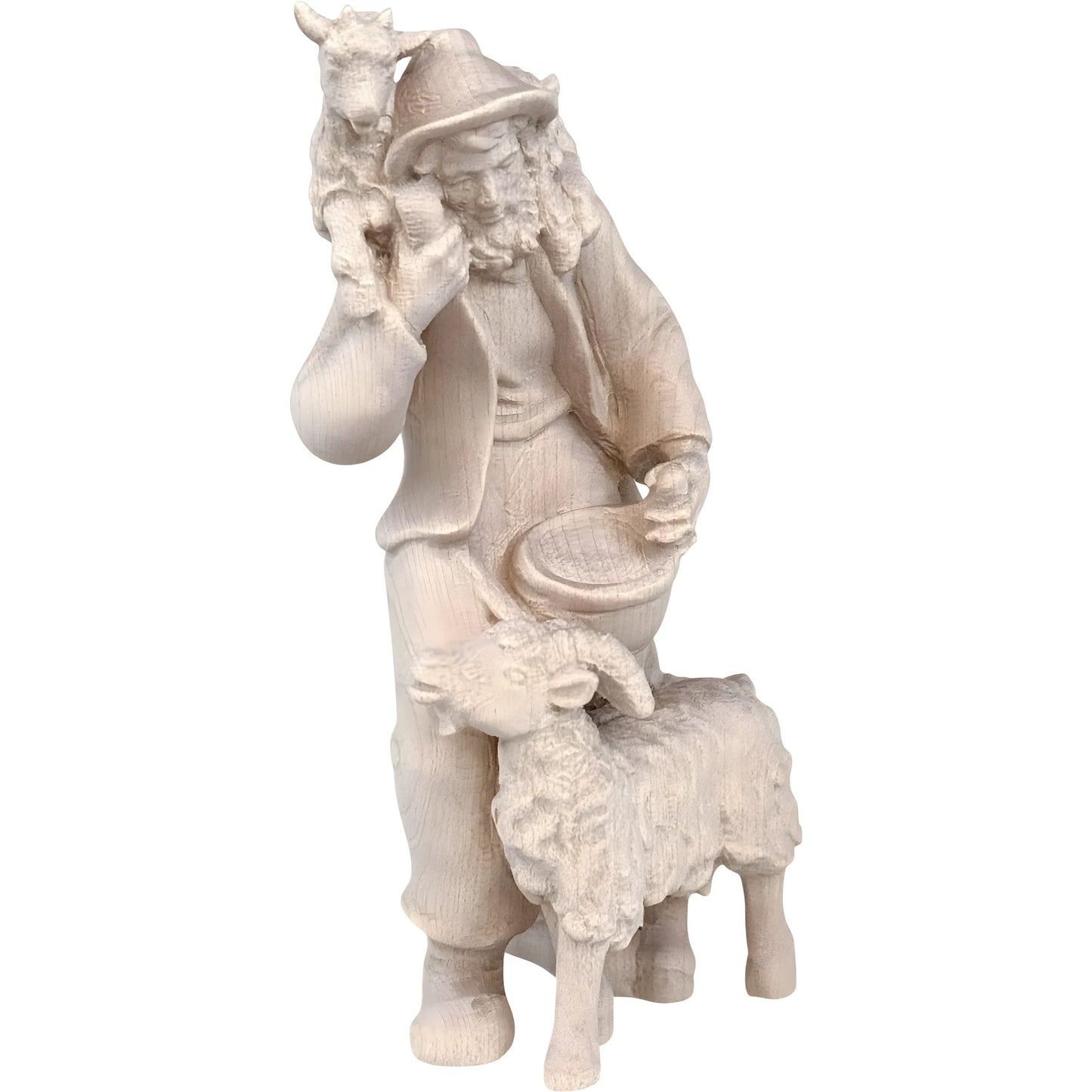 Shepherd with Goat and Kid - Maple Wood