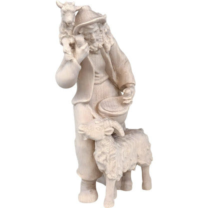 Shepherd with Goat and Kid - Maple Wood