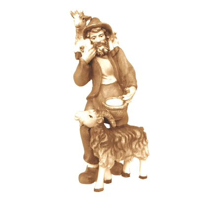 Shepherd with Goat and Kid - Maple Wood