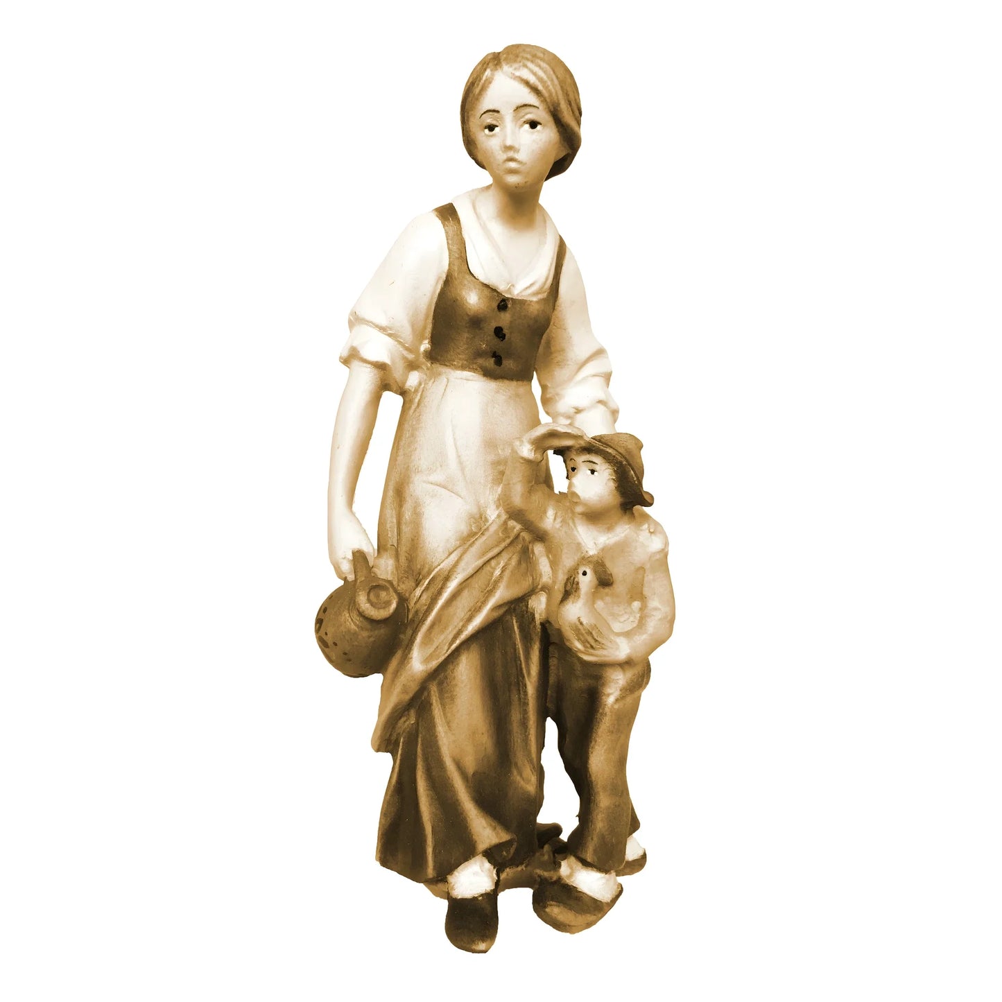 Shepherdess and Child - Maple Wood