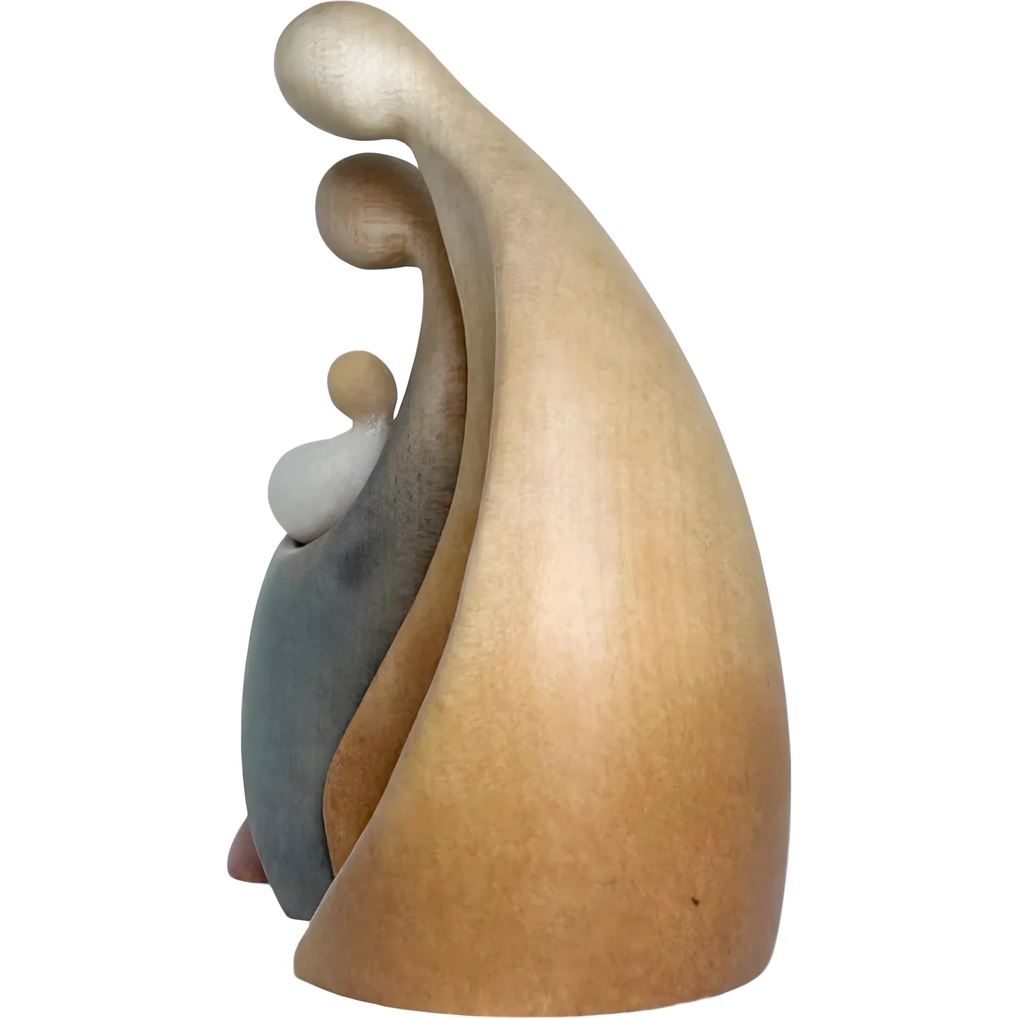 Abstract Holy Family Sculpture in Maple Wood Val Gardena