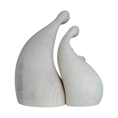 Abstract Holy Family Sculpture in Maple Wood Val Gardena