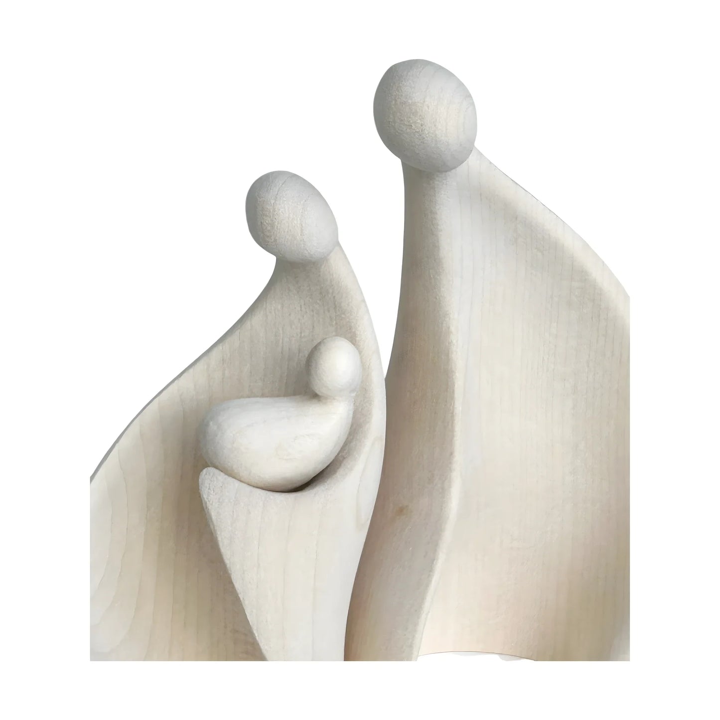 Abstract Holy Family Sculpture in Maple Wood Val Gardena