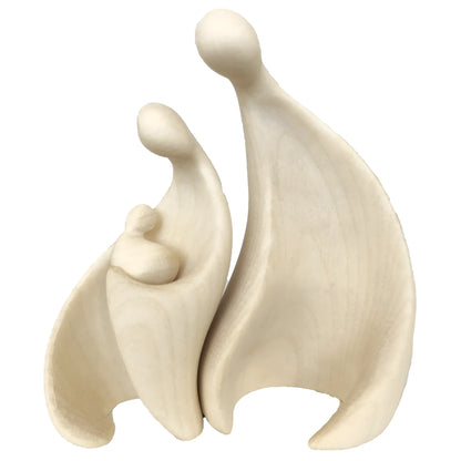 Abstract Holy Family Sculpture in Maple Wood Val Gardena