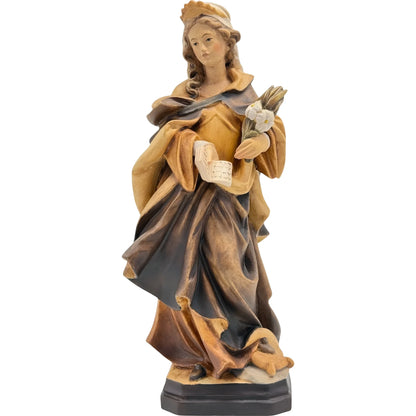 Holy Sculpture Saint Valeria in Carved Wood from Val Gardena