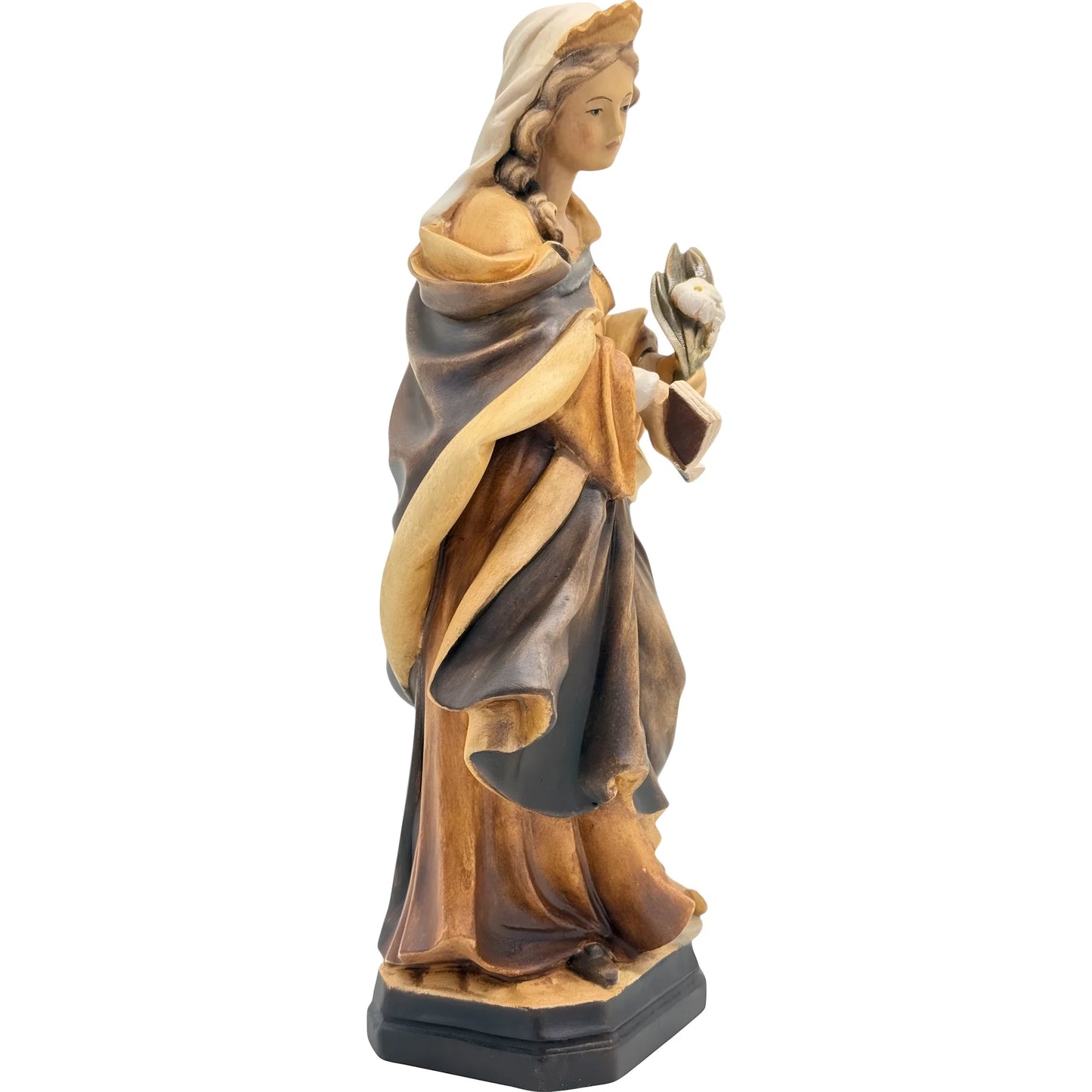 Holy Sculpture Saint Valeria in Carved Wood from Val Gardena