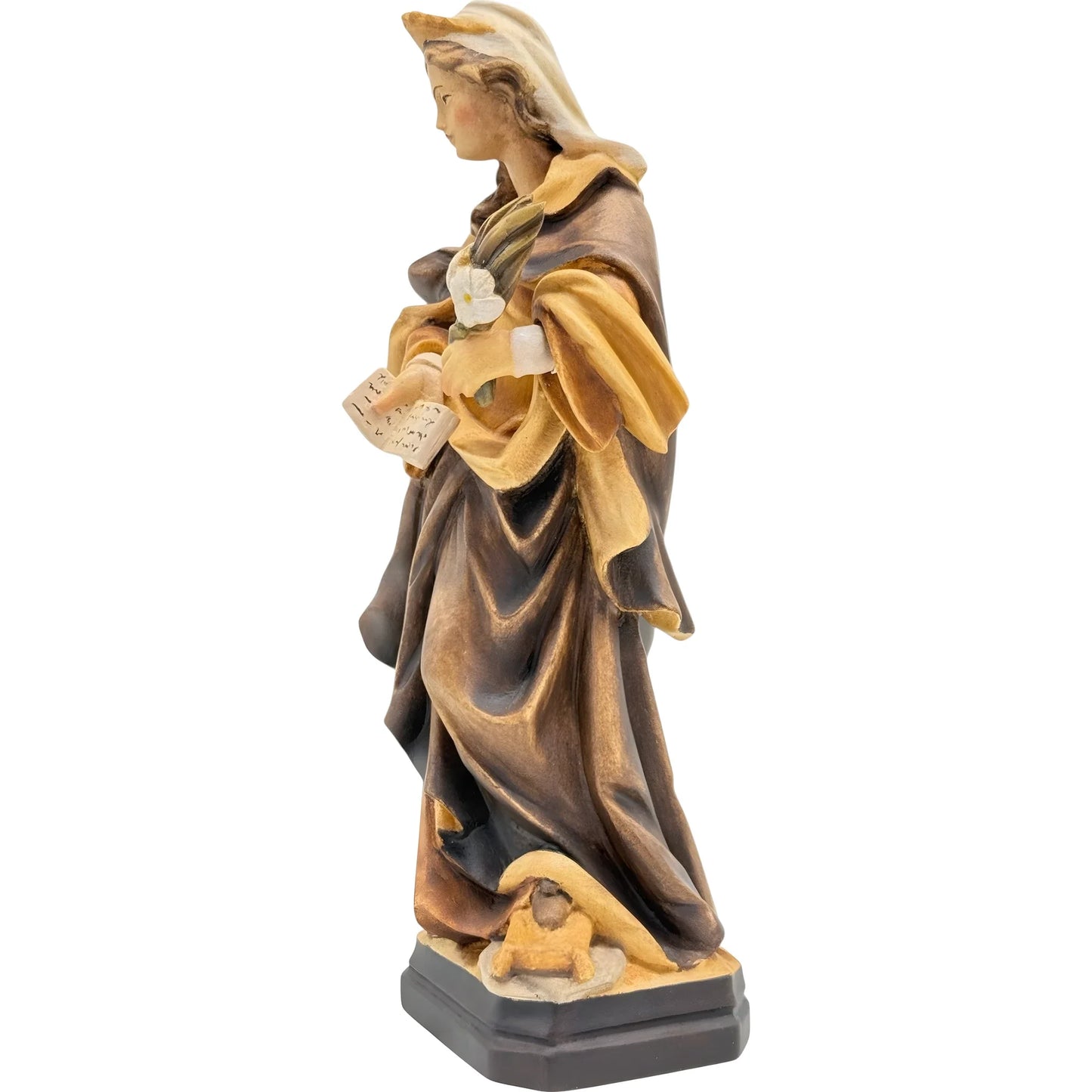 Holy Sculpture Saint Valeria in Carved Wood from Val Gardena
