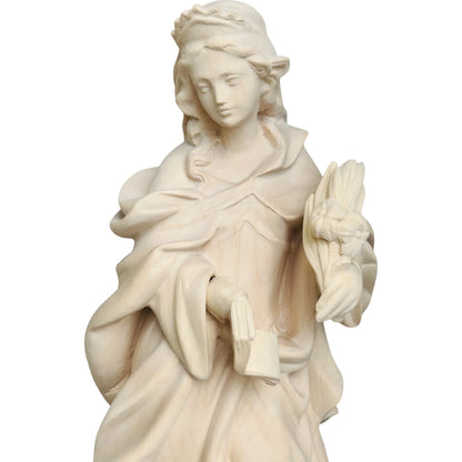 Holy Sculpture Saint Valeria in Carved Wood from Val Gardena