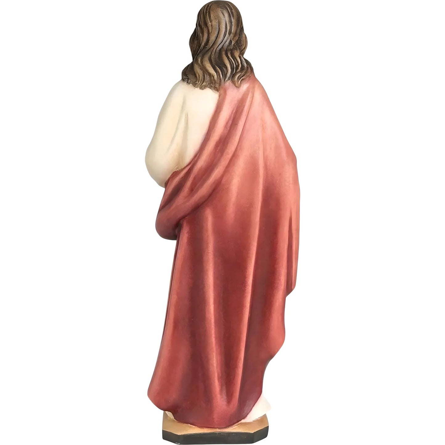 Sacred Heart of Jesus Sculpture in Hand-Painted Val Gardena Wood