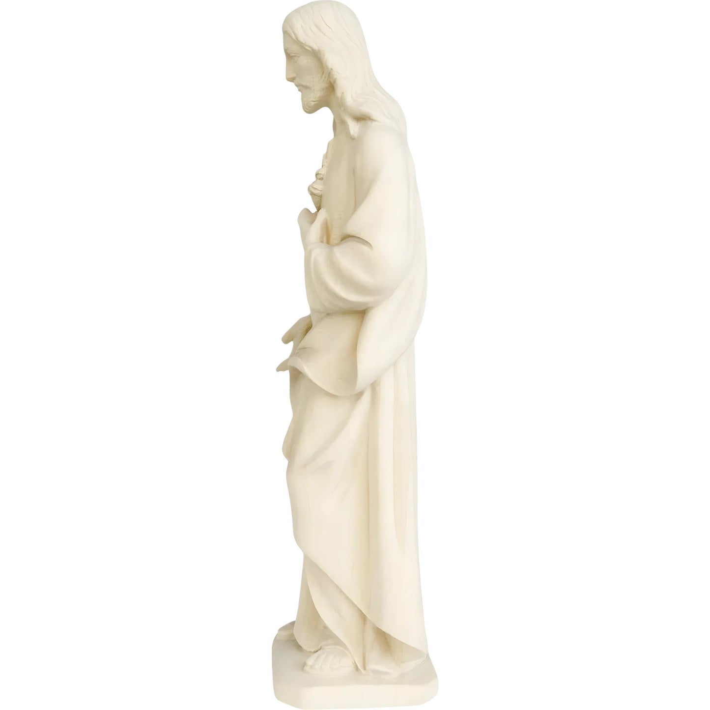 Sacred Heart of Jesus Sculpture in Hand-Painted Val Gardena Wood