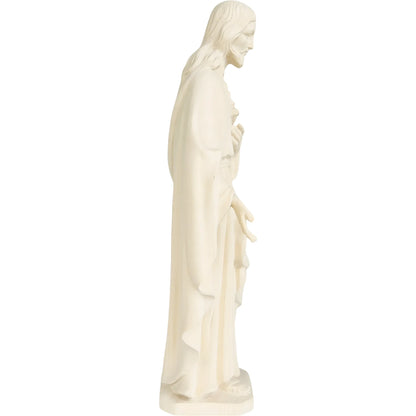 Sacred Heart of Jesus Sculpture in Hand-Painted Val Gardena Wood
