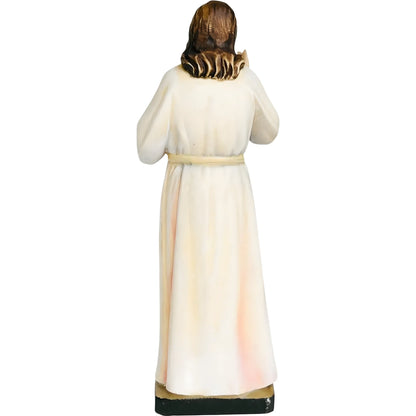 Sacred Heart of Jesus Sculpture in Val Gardena Wood, Hand-Painted