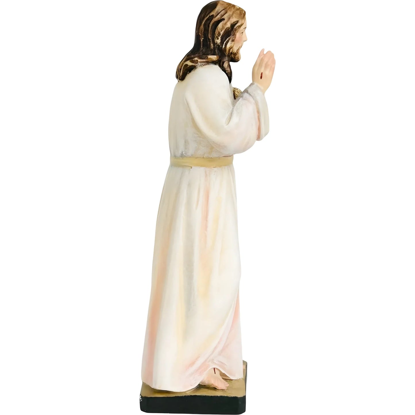 Sacred Heart of Jesus Sculpture in Val Gardena Wood, Hand-Painted