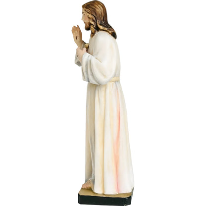Sacred Heart of Jesus Sculpture in Val Gardena Wood, Hand-Painted