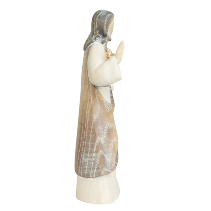 Modern Wooden Sacred Heart of Jesus Sculpture from Val Gardena