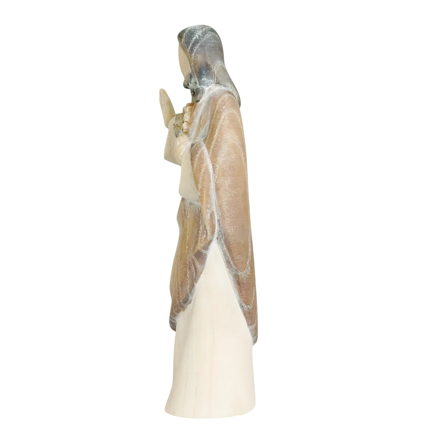 Modern Wooden Sacred Heart of Jesus Sculpture from Val Gardena