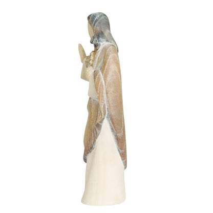 Modern Wooden Sacred Heart of Jesus Sculpture from Val Gardena