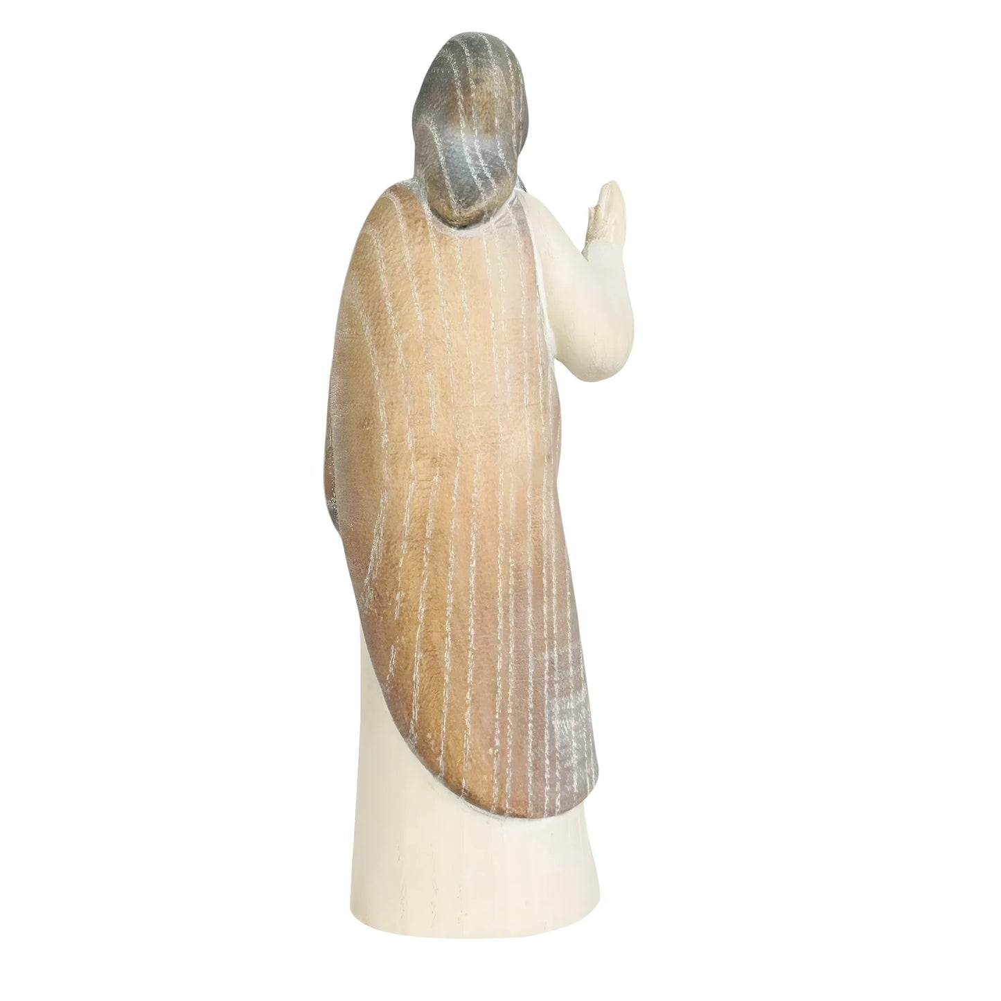 Modern Wooden Sacred Heart of Jesus Sculpture from Val Gardena